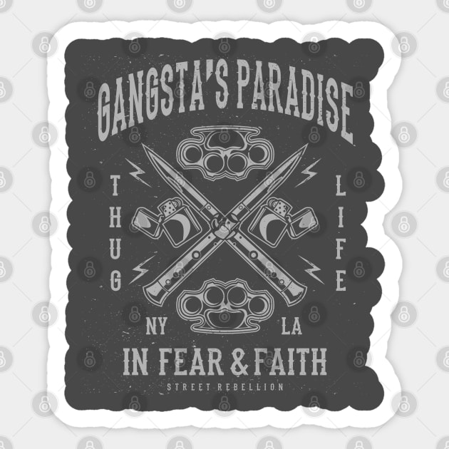 Gangsta Fear and Faith Design Sticker by Jarecrow 